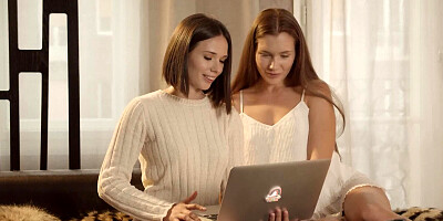 Two remarkable babes making out in this lesbian session