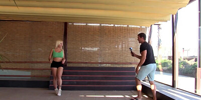 Perfect public pounding with a super curvy blonde bitch
