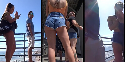 Delicious Little Woman In Shorts Teasing Men