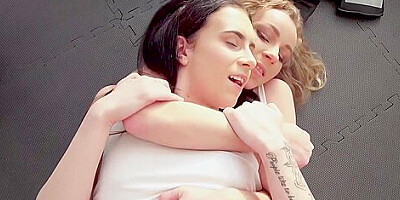 Angel Emily & Caroline Mann - Wrestling Lesbians Trib In Gym