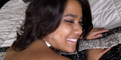 Amateur POV style video of lovely ebony chick getting stuffed