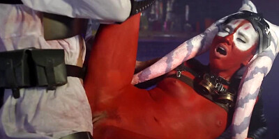 This hot babe is being fucked bu one stud at cosplay party