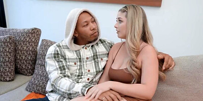 Big ass blonde princess bends over for a huge black cock