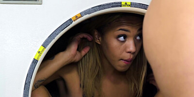 Laundry day turns into lesbian fun of Adrian Maya and Xianna Hill
