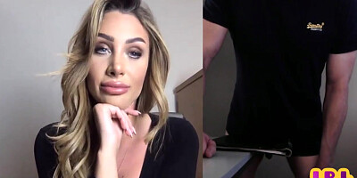 Webcam CFNM MILF teasing man who jerks cock for her