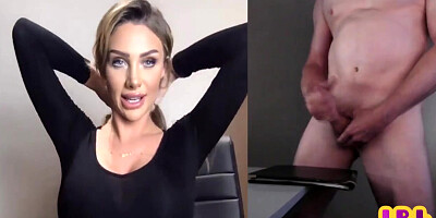 Webcam CFNM MILF teasing man who jerks cock for her