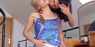 Cute French Teens 18+ Enjoying Steamy Lesbo Action