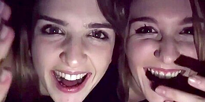 Two Girlfriends Give A Public Double Blowjob In Pov