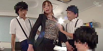 Nerdy Asian Chick Gets Gangbanged By Three Horny Dudes