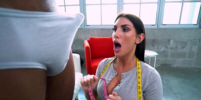 Jay Bangher has interracial sex with August Ames in her studio