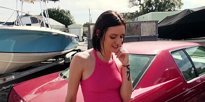 Beautiful young girl fucked from behind by cameraguy on a boat