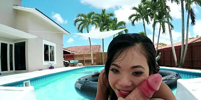 Summer vacation is much better when there is a pool and big cock