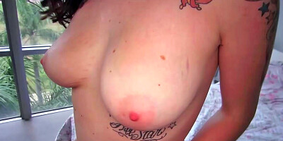 Tia Monae performing fellatio and getting penetrated by her partner