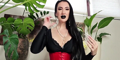 Black Lipstick White Long Nails Goddess Joi