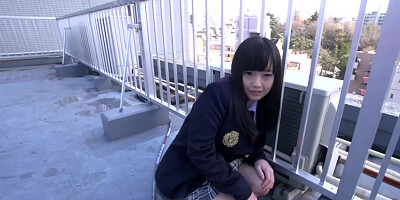 Schoolgirl Yuu Tsujii trims her pussy, using toys in public, yelling - Dirty Asian!