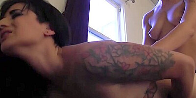 Lesbian Roommates Arabelle Raphael And Andre Shakti Play With Strapons