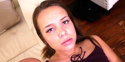 Liza Rowe is making cute facial expressions while receiving cock