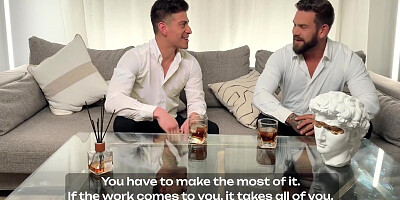 Busty Blonde Sharing Both Holes With Two Tattooed Studs With Miss Jackson