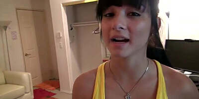 Petite teen takes hard cock in her pussy