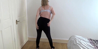 Naughty Stepmom Stripping Naked Knickers And Bra And Leggings