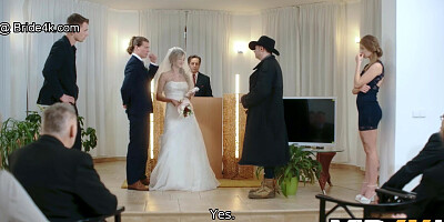 VIP4K. Guests can't hide emotions when they see bride fucking in video