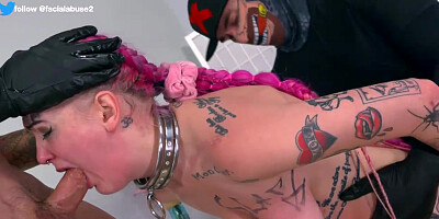 Two Fat Cocks Pound Her Pussy And Throat