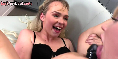 Oiled Bigass Lez Copulated In Booty With Strapon Aft