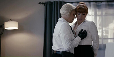 Blonde lesbian dominates her obedient red-haired girl