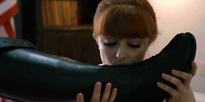 Blonde lesbian dominates her obedient red-haired girl