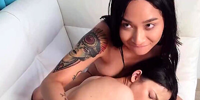 Avery Black and Lulu Chu take turns with the best dick