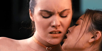 Interraical lesbian action after the bar got closed
