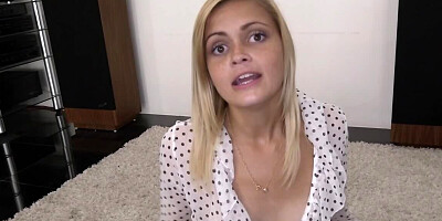 Young MILF is asked to give a blowjob by her needy hubby