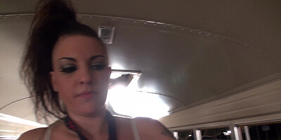 A big ass slut is in the bus and she is fucked in her uniform there