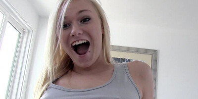 A blonde that has a bald cunt is gasping for air when she is fucked