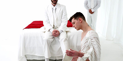 MasonicBoys Ethan Tate fucked raw by suited DILF in religious ritual