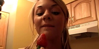 Hot lesbo teen babes eating chocolate