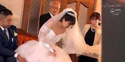 Japanese Babe bride taking photo shoot & end up having sex with a stranger
