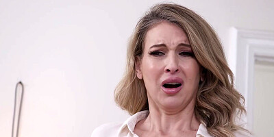 Milf walks in on tenant stroking his bbc and sucks him off