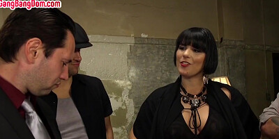 Gangbanged Lady Shagged By Huge Dicks In Wet Twat Hole