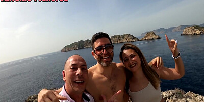 Naughty Spanish Amateur Couple Persuades Me To Have A Threesome In Public