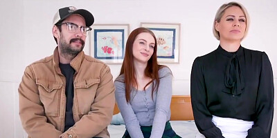 Gardener Fucks Redhead Teen 18+ With Her Stepmom