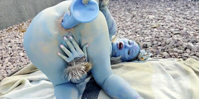 Avatar Big Prolapse Hard Dildo Anal And Pussy Fuck Squirt In Nature - Monika Fox