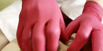 Horny Milf Jerks A Thick Dick With Gloves On