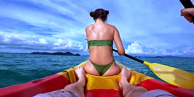 Amateur Couple Goes Wild In Thailand. Sex On The Kayak