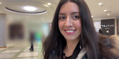 Cumwalk In Public Shopping Mall