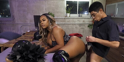 Diego Perez is screwing a curvy ebony MILF Breyana Moore