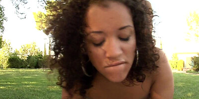 Huge knockers and a sexy fat ass on the outdoor fucking slut