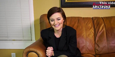 Nasty Short Haired Kylie Drains Dick & Swallows All That Cum