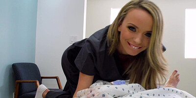 Hungry patient relaxes with gorgeous nurse Jane Douxxx