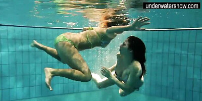 Underwater Show featuring side chick's babes porn